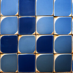 Canvas Print - blue tiles