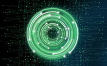 Abstract Technology Background With Green Circles