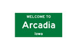 © Rezona - Arcadia, Iowa, USA. City limit sign on transparent background.