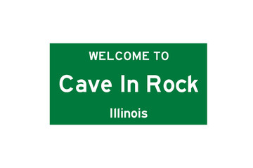 Cave In Rock, Illinois, USA. City limit sign on transparent background. 