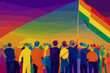Lgbt people tolerance, parade, flags, support lgbtq+ community