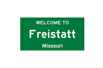 freistatt, missouri, usa. city limit sign on transparent background.