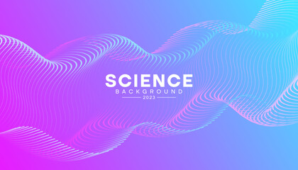 Poster - Abstract science background. Modern futuristic background with lines for technology and business. Vector, 2022-2023