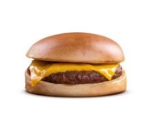 Delicious Fast Food Cheeseburger Isolated On Transparent Background