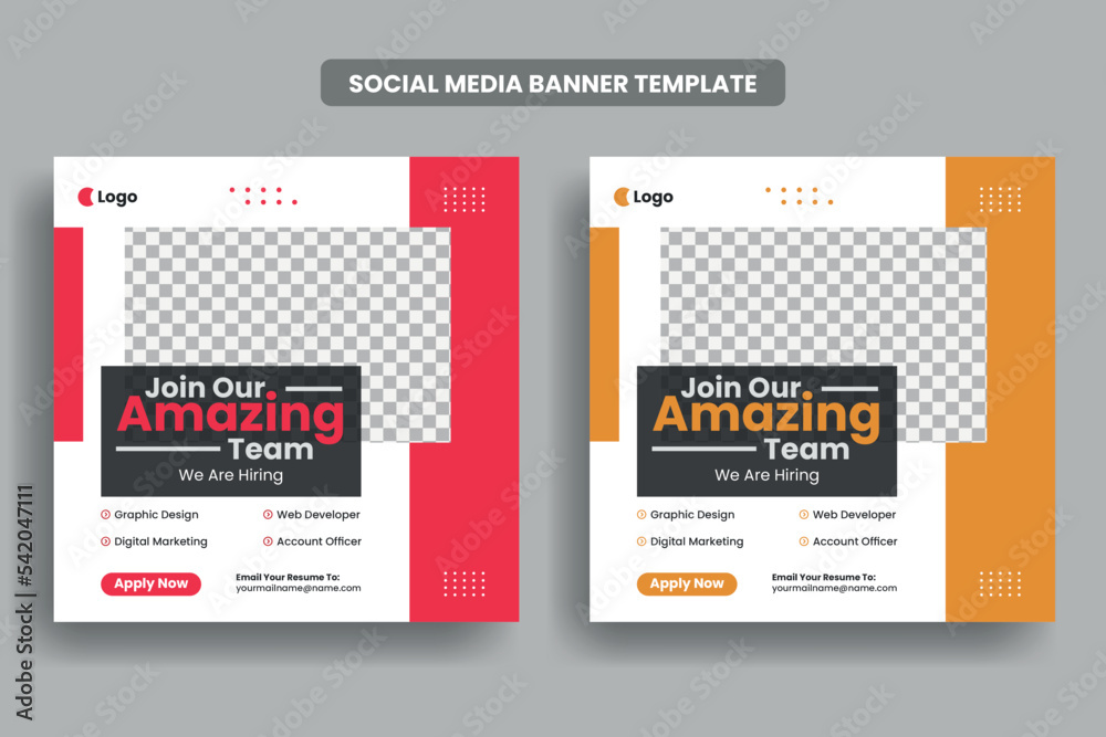 We are hiring social media post banner template or job vacancy square ...