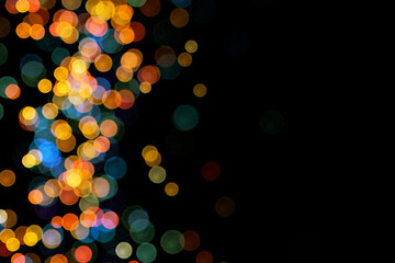 Wall Mural - night city street lights bokeh background