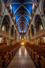  Interior Of The Notre-Dame Cathedral Basilica Is An Ecclesiastic Basilica In Ottawa, Canada Was Designated A National Historic Site Of Canada In 1990.