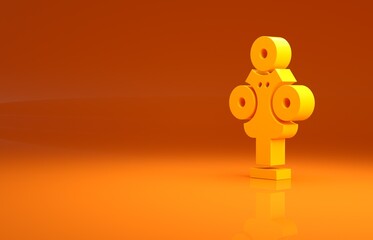 Aufkleber - Yellow 3D scanner icon isolated on orange background. Minimalism concept. 3d illustration 3D render