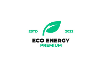 Wall Mural - Flat eco energy logo design vector illustration