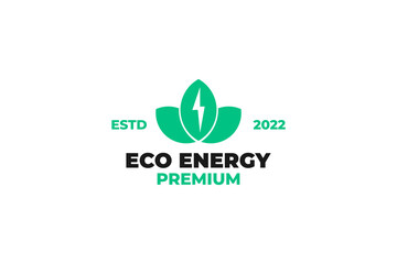 Wall Mural - Flat eco energy logo design vector illustration