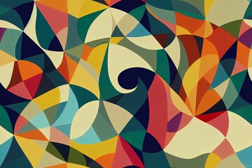 Poster - Abstract background pattern. Seamless pattern. Flat geometric shapes. Colorful geometric shape pattern.