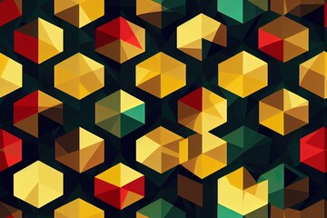 Poster - Abstract seamless geometric hexagons pattern. 2d illustrated art.