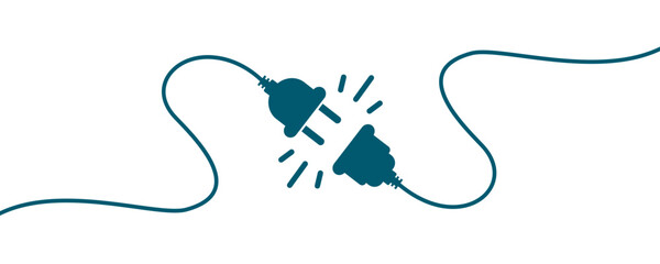 electric socket with a plug. connection and disconnection concept. concept of 404 error connection. 