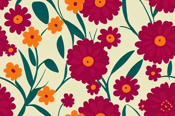 Poster - Spring flowers print. Seamless floral pattern. Plant design for fabric, cloth design, covers, manufacturing, wallpapers, print, gift wrap and scrapbooking.
