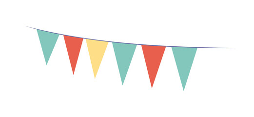Poster - Decorative festoon semi flat color vector object. Editable element. Full sized item on white. City ornament. Party garland simple cartoon style illustration for web graphic design and animation