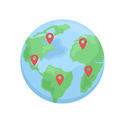 Fototapete - Expanding business globally semi flat color vector element. Editable full sized item on white. Employ foreign talents simple cartoon style illustration for web graphic design and animation