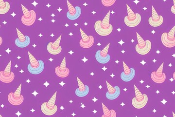Wall Mural - Cute unicorn, and pink background decoration. Seamless repeating pattern texture background design for fashion fabrics, textile graphics, prints etc