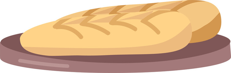 Poster - Bread semi flat color raster object. Full sized item on white. Substantial food. Tasty baking for dinner products simple cartoon style illustration for web graphic design and animation
