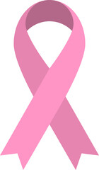 Wall Mural - Pink ribbon. Breast cancer awareness ribbon. Women support pink ribbon. Cancer awareness symbol in png