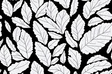 Wall Mural - Botanical seamless hand drawn pattern with coniferous branches, plants and berries. Vintage engraving style. Vertical format. Monochrome graphics. 2d illustrated illustration.