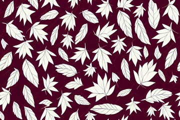 leaves seamless pattern on patchwork background