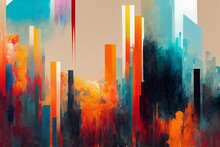 Abstract Colorful Background With Brush Strokes In Vivid Colors For A Banner Or Wallpaper
