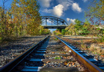 Abandoned Railroad Tracks Along Lehigh Canal in Bridge Bethlehem Pennsylvania