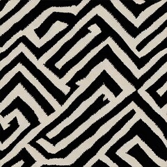 Sticker - Ikat geometric folklore ornament. Tribal ethnic 2d illustrated texture. Seamless striped pattern in Aztec style. Figure tribal embroidery. Indian, Scandinavian, Gyp sy, Mexican, folk pattern.ikat