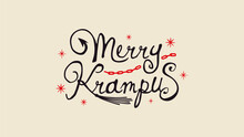 Merry Krampus Text Design With Chain And Snowflake Ornament