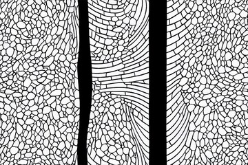 Aufkleber - Collection seamless patterns with variety abstract shapes. Backgrounds with ink and marker in hand drawn style. Illustrations with dots, lines, stripes, and strokes in the Scandinavian style. 2d
