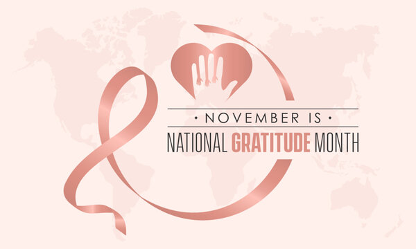 Vector illustration design concept of National Gratitude Month observed on November