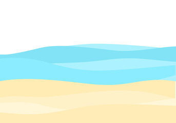cartoon style Sandy beach. Sea. Ocean surf isolate on transparent background.