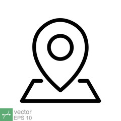 Wall Mural - Pin location icon. Simple outline style. Map marker, place position, globe label, gps technology concept. Thin line vector illustration isolated on white background. EPS 10.