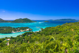 Fototapeta Uliczki - A view from the top of natural reserve Fond Ferdinand on Praslin island, Seychelles