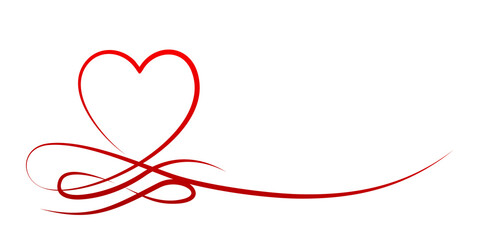 Sticker - Symbol of the stylized red heart.