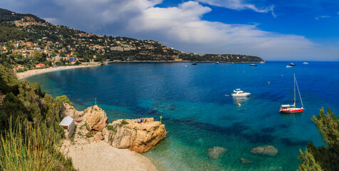 Wall Mural - Mediterranean Sea in South of France near Roquebrune Cap Martin and Monaco