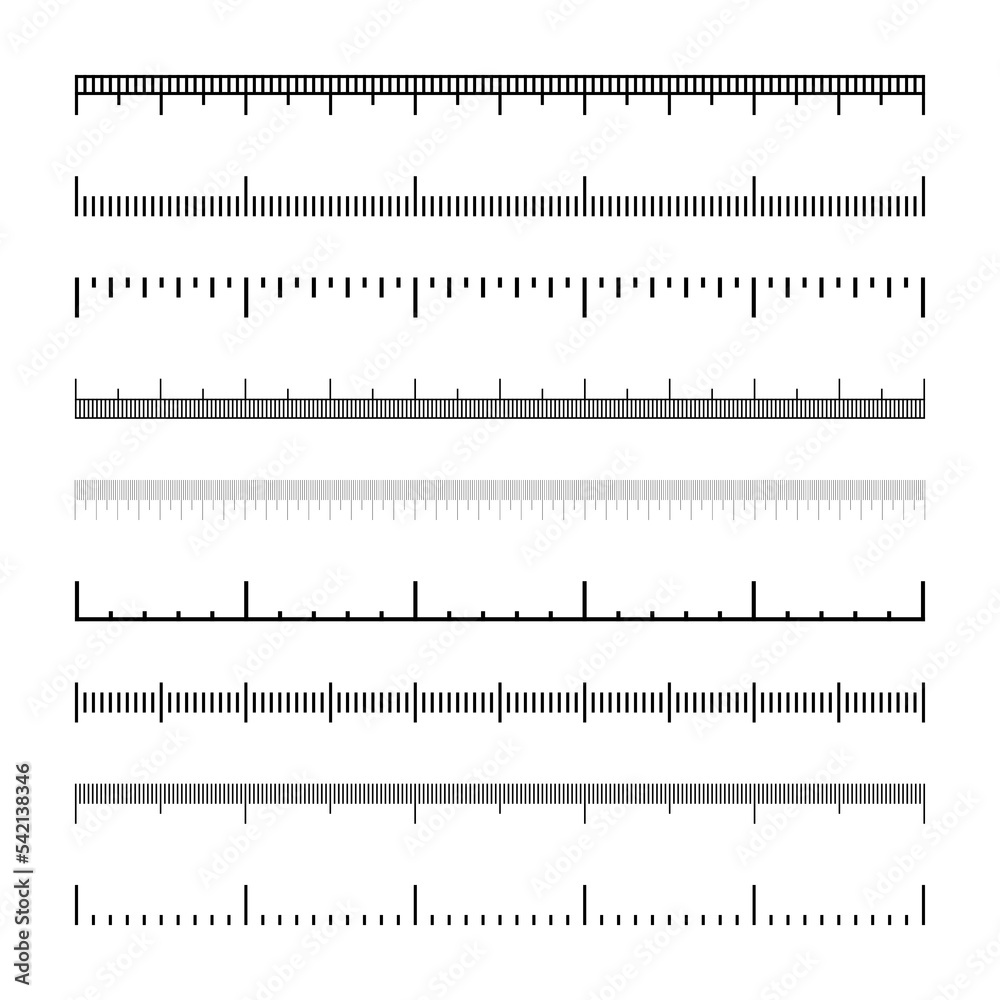 Various measurement scales with divisions. Realistic scale for ...