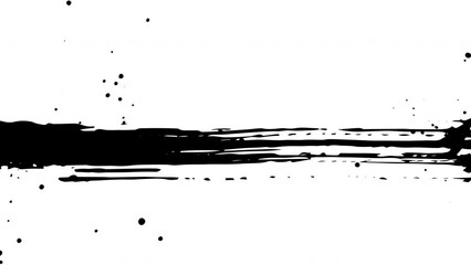 Poster - Black line brush strokes animation footage for video effect elements and overlay. Black ink stroke for lower third copy space and transition effect