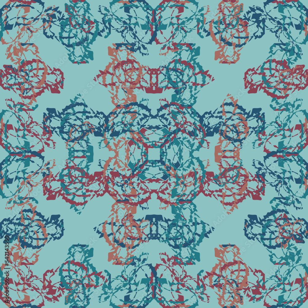 Seamless fractal pattern in vector format for printed fabrics or any ...
