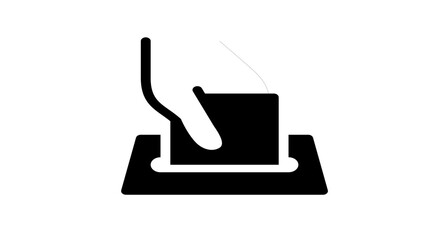 Election box icon flat and linear style