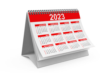 Fototapete - 2023 Year Desktop Calendar. 3d Rendering