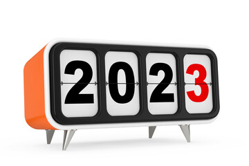 Aufkleber - Retro Flip Clock with 2023 New year Sign. 3d Rendering