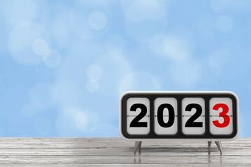 Aufkleber - Retro Flip Clock with 2023 New year Sign. 3d Rendering