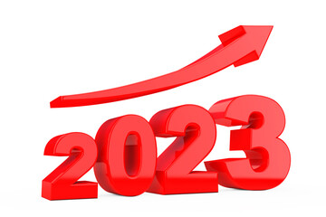 Aufkleber - Progress Arrow in New 2023 Year Sign. 3d Rendering
