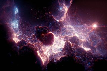 Poster - Incredibly Beautiful Galaxy or Nebula Starry Sky in Outer Space Background. 3d Rendering
