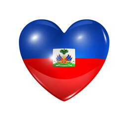 Wall Mural - Love Haiti, heart flag icon