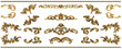 Decorative noble golden vintage style ornamental stucco and plaster embellishment elements for anniversary, jubilee and festive designs