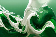 Green White Flowing Background