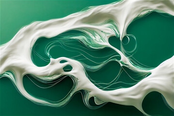 Wall Mural - Green white flowing background