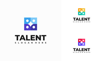 Wall Mural - talent logo designs concept vector, rising star logo designs template, reaching star logo symbol